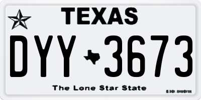 TX license plate DYY3673