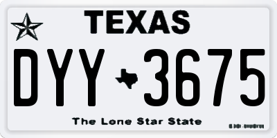 TX license plate DYY3675