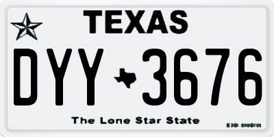 TX license plate DYY3676