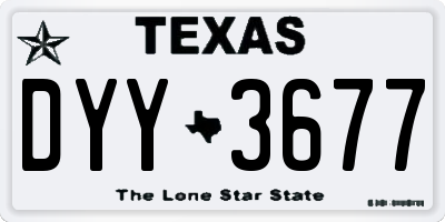 TX license plate DYY3677