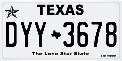 TX license plate DYY3678
