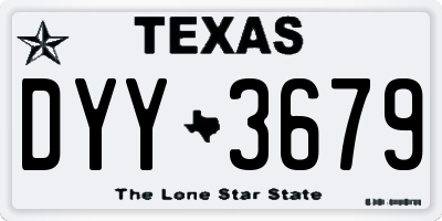 TX license plate DYY3679