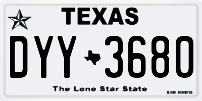 TX license plate DYY3680