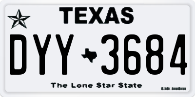 TX license plate DYY3684