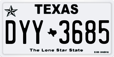 TX license plate DYY3685