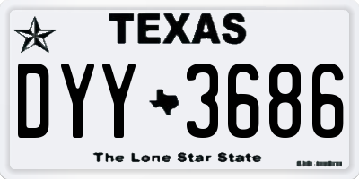 TX license plate DYY3686
