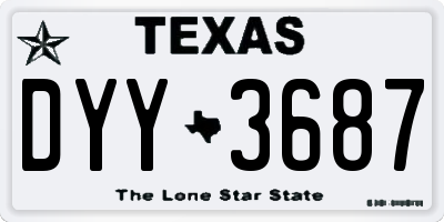 TX license plate DYY3687