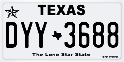 TX license plate DYY3688