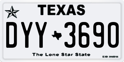 TX license plate DYY3690