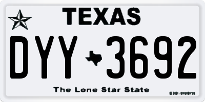 TX license plate DYY3692