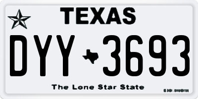 TX license plate DYY3693