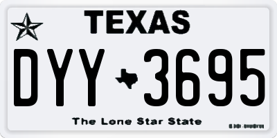 TX license plate DYY3695