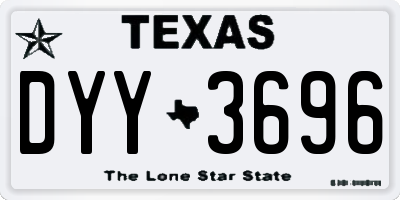 TX license plate DYY3696