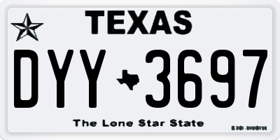 TX license plate DYY3697