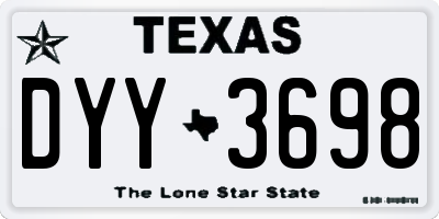 TX license plate DYY3698