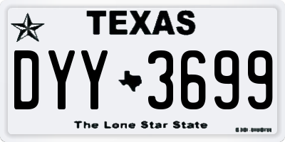 TX license plate DYY3699