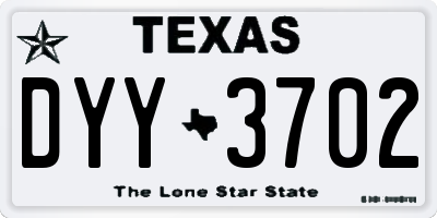 TX license plate DYY3702