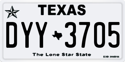 TX license plate DYY3705