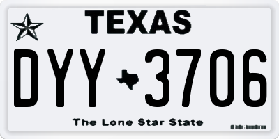 TX license plate DYY3706