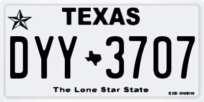 TX license plate DYY3707