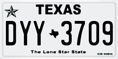 TX license plate DYY3709