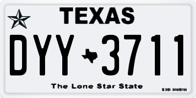 TX license plate DYY3711