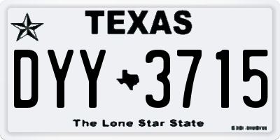 TX license plate DYY3715