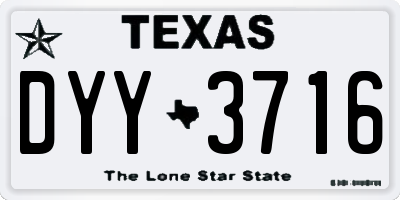 TX license plate DYY3716