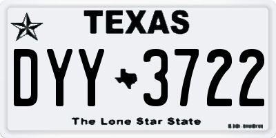 TX license plate DYY3722