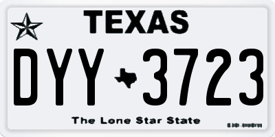 TX license plate DYY3723