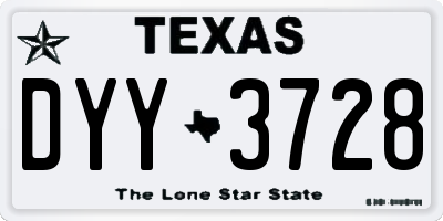 TX license plate DYY3728