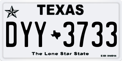 TX license plate DYY3733