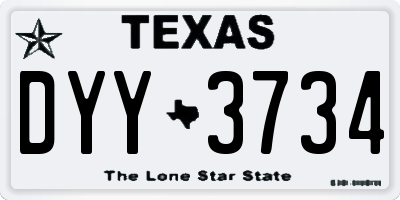 TX license plate DYY3734