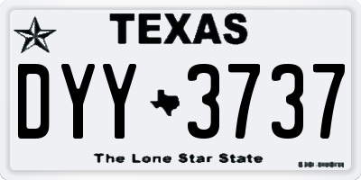 TX license plate DYY3737