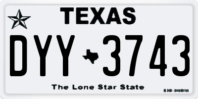 TX license plate DYY3743