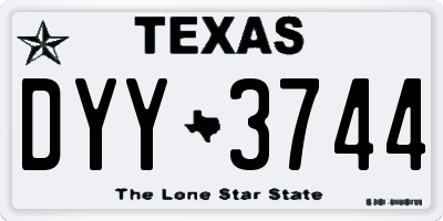 TX license plate DYY3744