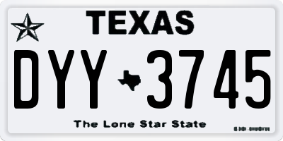TX license plate DYY3745