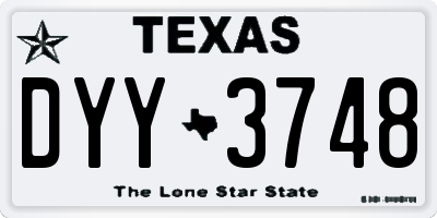 TX license plate DYY3748
