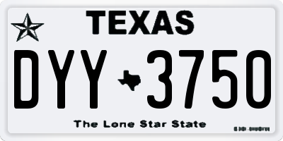 TX license plate DYY3750