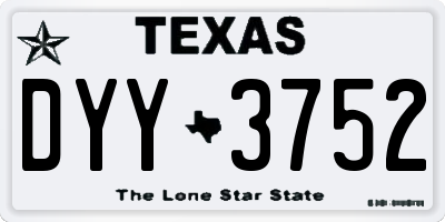 TX license plate DYY3752