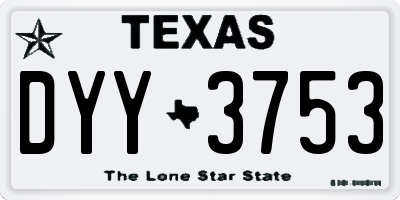 TX license plate DYY3753