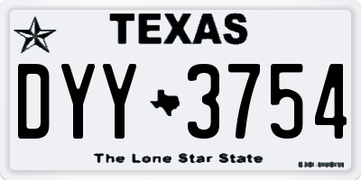 TX license plate DYY3754