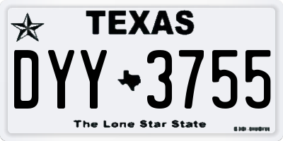 TX license plate DYY3755