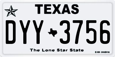 TX license plate DYY3756
