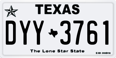 TX license plate DYY3761