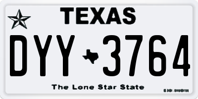 TX license plate DYY3764