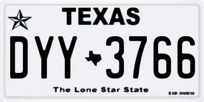 TX license plate DYY3766