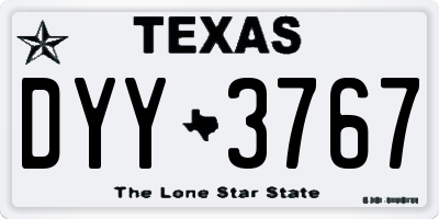 TX license plate DYY3767