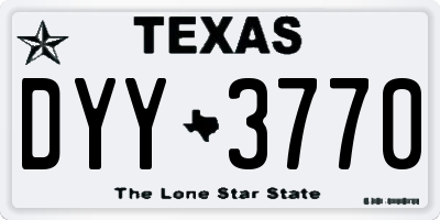 TX license plate DYY3770