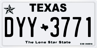 TX license plate DYY3771